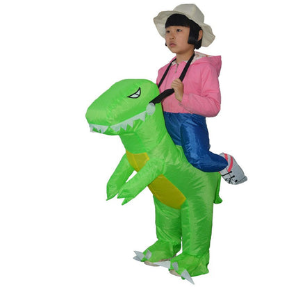 Hot Kids Adult Inflatable Funny Cute Cartoon Dinosaur Rider Festival Halloween Dress Party Costume