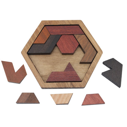 Funny Puzzles Wood Geometric Abnormity Shape Puzzle Wooden Toys Tangram/Jigsaw Board Kids Children Educational Toys for Boys