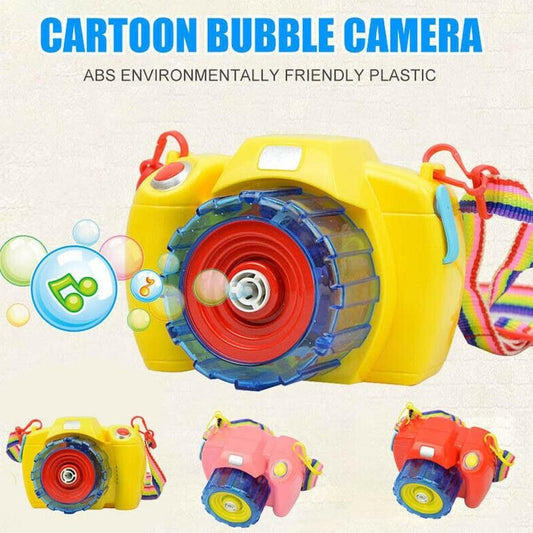 Bubble Machine Toys For Children Electric Music Bubble Camera With Led Outdoor Kids Toys Cute Camera Shape Bubble Makers