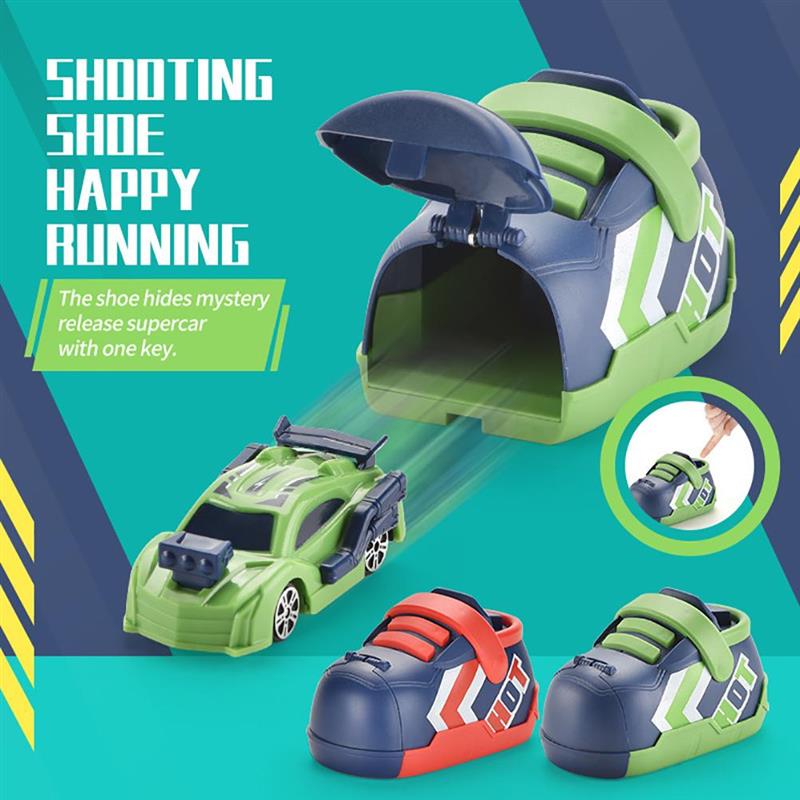 Kid'S Creative Ejection Running Shoes Toy Press Inertia Shoot Car Baby Toy Little Bus Model Car Christmas Gift Toys For Children