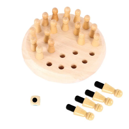 Kids Memory Match Stick Chess Wooden Chess Checkers Board Game Family Party Game Puzzle Baby Educational Toys