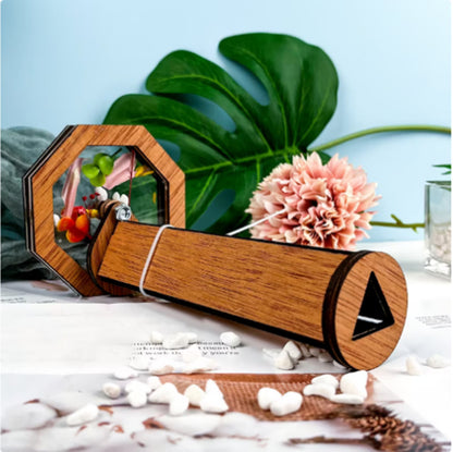 Toddler toys Wooden DIY Rotating Kaleidoscope Kit Outdoor Kids Toys