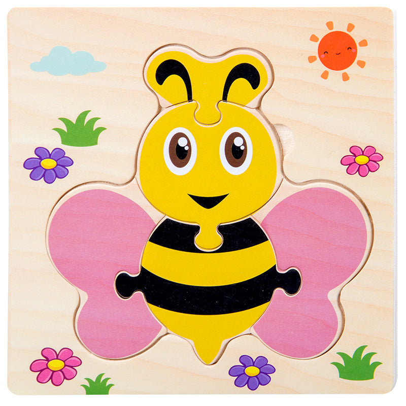 Jigsaw Puzzle Children's Toddler Baby Early Education Puzzle Cartoon Puzzle Color Cognition 0-6 Years Old Toy Puzzle