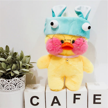 30cm Lalafanfan Kawaii Cafe Mimi Yellow Duck Plush Toy Cute Stuffed Doll Soft Animal Dolls Kids Toys Birthday Gift For Children