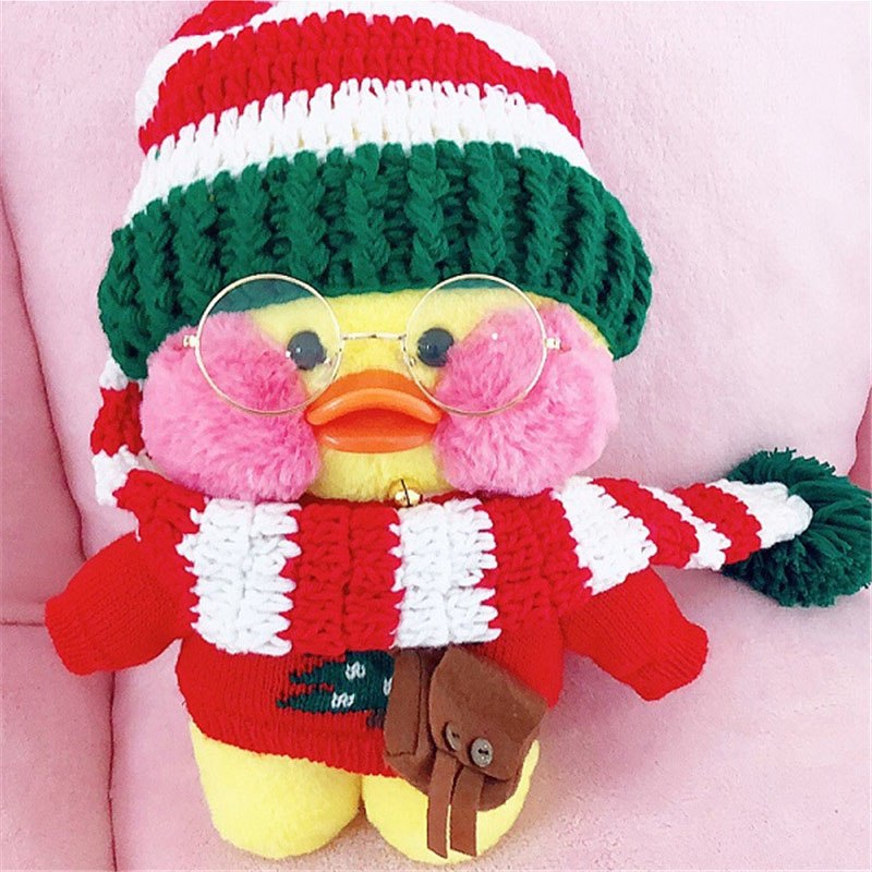 30cm Lalafanfan Kawaii Cafe Mimi Yellow Duck Plush Toy Cute Stuffed Doll Soft Animal Dolls Kids Toys Birthday Gift For Children