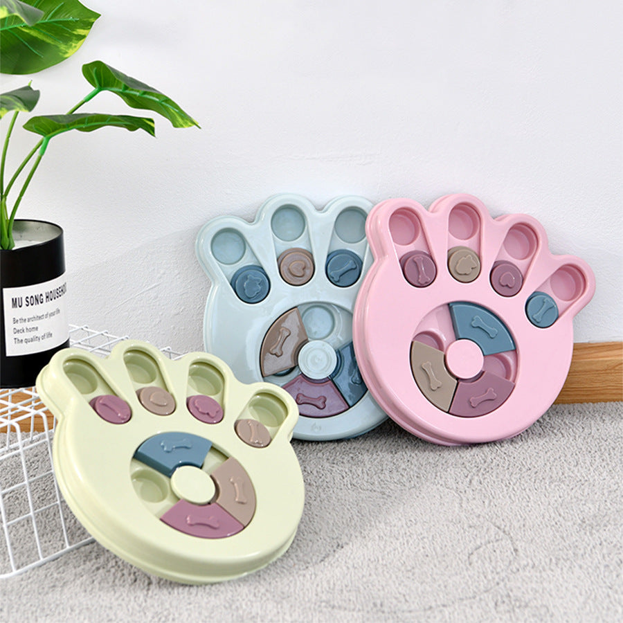 Claw Print Dog Toy Pet Puzzle Slow Food Toy Leakage Plate Training Interactive Slow Food Plate