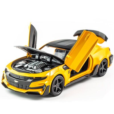 KIDAMI 1:32 Alloy Diecast Car Model Chevrolet Camaro Pull Back Sound Light Kids Toy Car Collection for Children's Gifts машинки