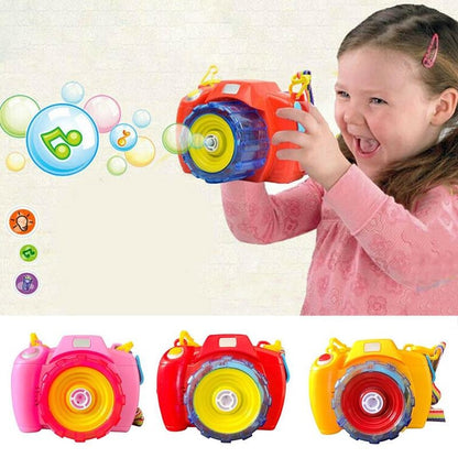 Bubble Machine Toys For Children Electric Music Bubble Camera With Led Outdoor Kids Toys Cute Camera Shape Bubble Makers