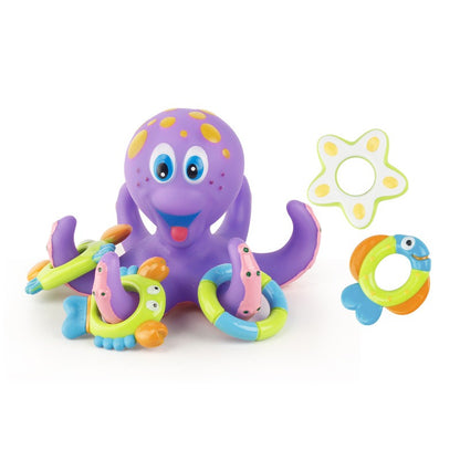 Children's Puzzle Octopus Throwing Circle Small Octopus Squid Bathing and Playing in Water Octopus Pond Glue Toy