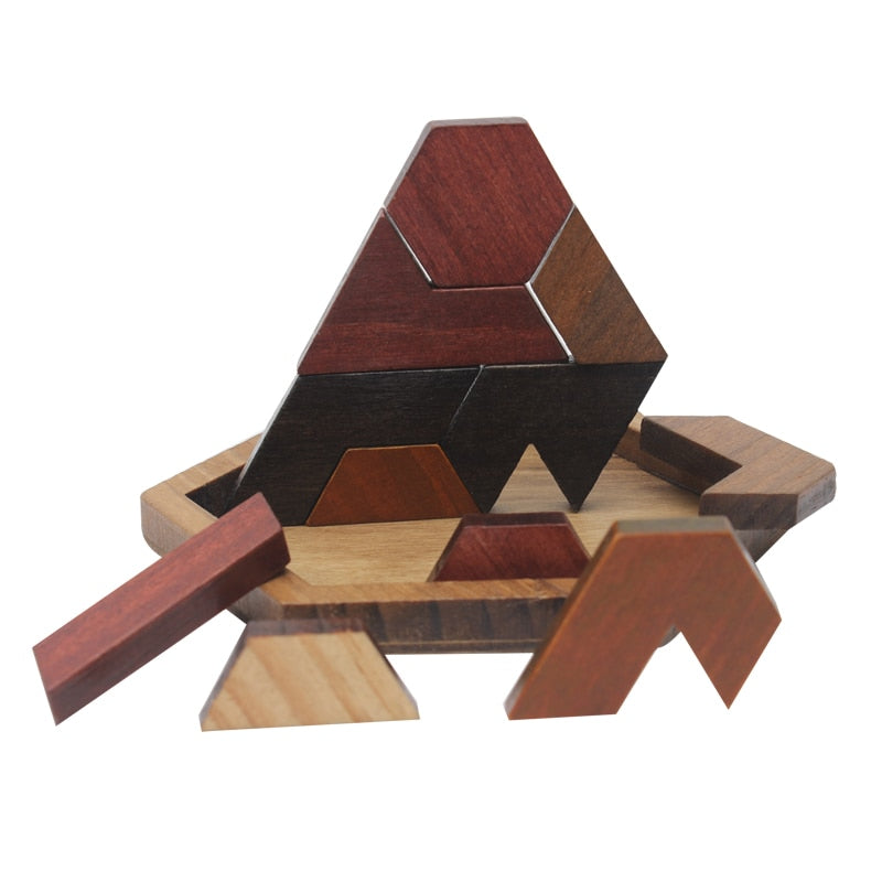 Funny Puzzles Wood Geometric Abnormity Shape Puzzle Wooden Toys Tangram/Jigsaw Board Kids Children Educational Toys for Boys