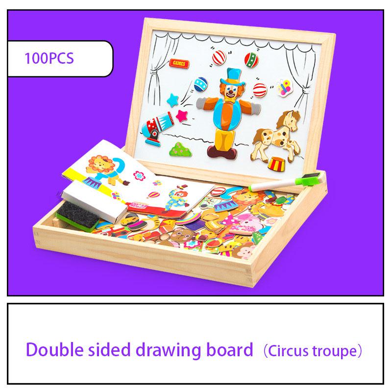 Young Children's Magnetic Animal Puzzle Music Drawing Board Three-Dimensional Puzzle Variety Writing Board Blackboard Educational Wooden Toys