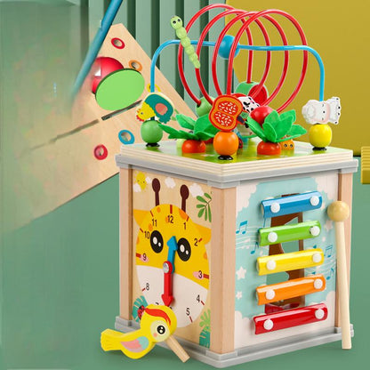 Children's wooden multifunctional treasure box shaped fruit pulling radish insect catching game early education puzzle toy