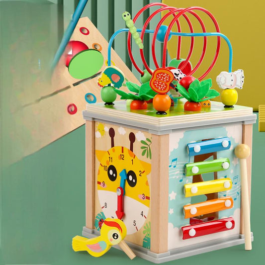 Children's wooden multifunctional treasure box shaped fruit pulling radish insect catching game early education puzzle toy