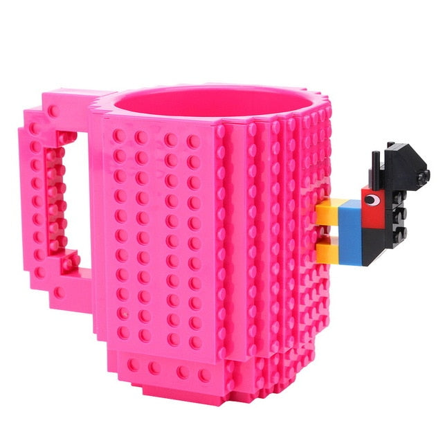 350ml Creative Lego Coffee Mugs silicone stainless steel Travel Kids Adult Cutlery Drink Dinnerware Set for Child