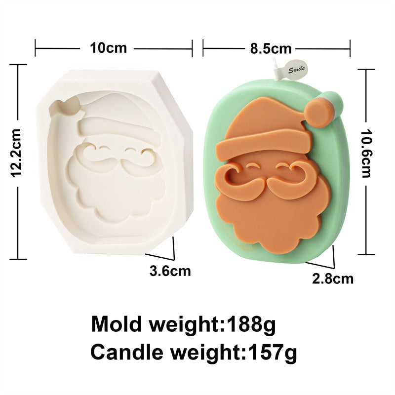 Silicone Fondant Christmas Number Candle Mold 0-9 Santa Claus Christmas Ball Elk Aromatherapy Children Puzzle