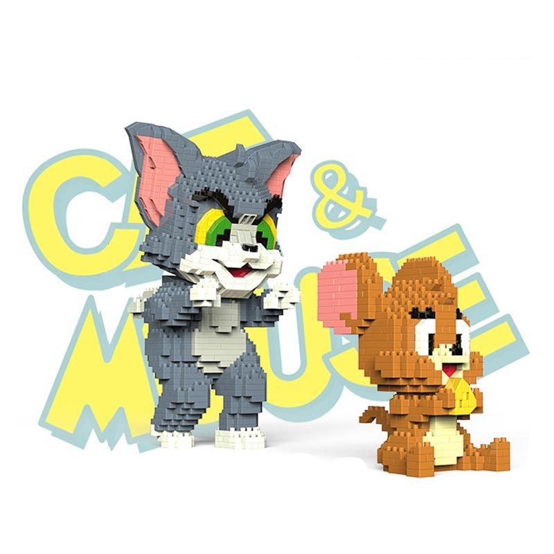 Cat And Mouse Micro-Particle Assembly Blocks Compatible With Lego Creative Ornaments Children's Educational Toys