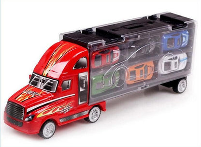 1XSet=13Pcs Transport Car Carrier Truck Boys Toy (includes Alloy Metal 12PcsCars+ 1PcsTruck) For Kids Children