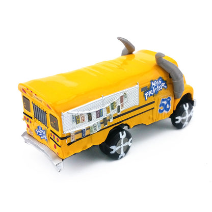 Cars 3 alloy toy car Bull Demon King School Bus Crazy Mais Yellow Horn Free Children's Toy Car