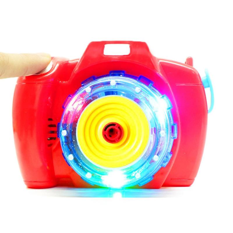 Bubble Machine Toys For Children Electric Music Bubble Camera With Led Outdoor Kids Toys Cute Camera Shape Bubble Makers