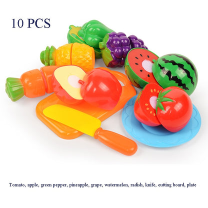 37pcs/lot Children Pretend Role Play House Toy Cutting Fruit Plastic Vegetables Food Kitchen Baby Classic Kids Educational Toys