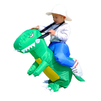 Hot Kids Adult Inflatable Funny Cute Cartoon Dinosaur Rider Festival Halloween Dress Party Costume