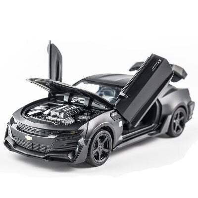 KIDAMI 1:32 Alloy Diecast Car Model Chevrolet Camaro Pull Back Sound Light Kids Toy Car Collection for Children's Gifts машинки