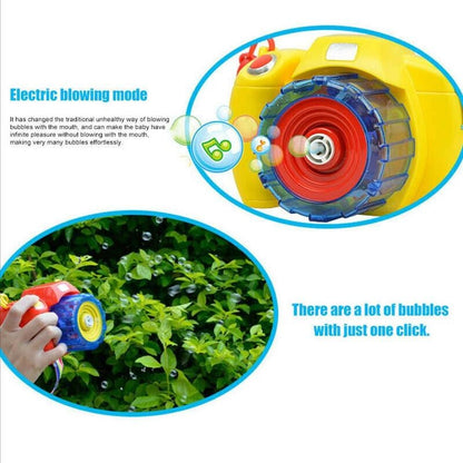 Bubble Machine Toys For Children Electric Music Bubble Camera With Led Outdoor Kids Toys Cute Camera Shape Bubble Makers