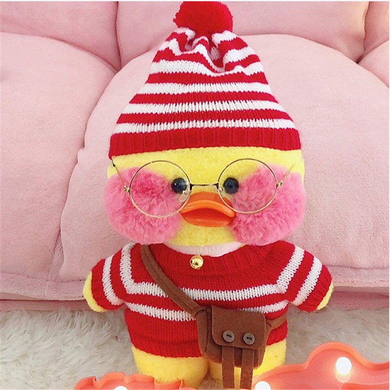 30cm Lalafanfan Kawaii Cafe Mimi Yellow Duck Plush Toy Cute Stuffed Doll Soft Animal Dolls Kids Toys Birthday Gift For Children