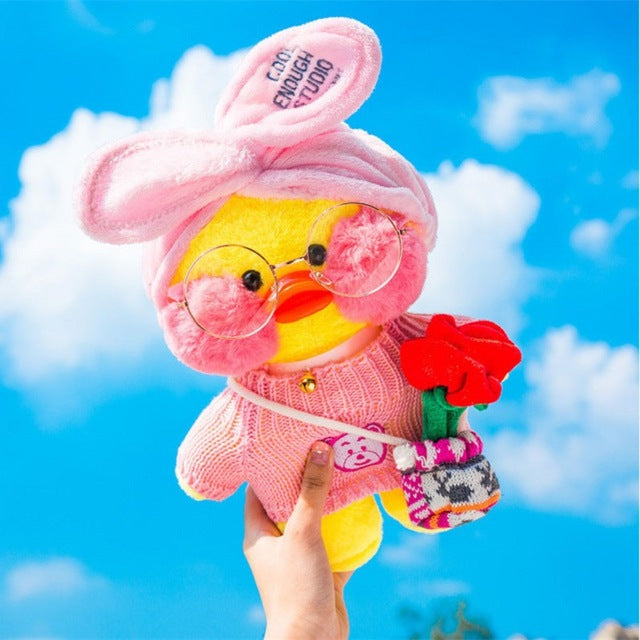 30cm Lalafanfan Kawaii Cafe Mimi Yellow Duck Plush Toy Cute Stuffed Doll Soft Animal Dolls Kids Toys Birthday Gift For Children