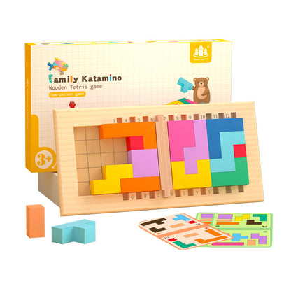 Children's Tetris Puzzle Thinking Logic Block Game Wooden Variety Puzzle Building Block Toys