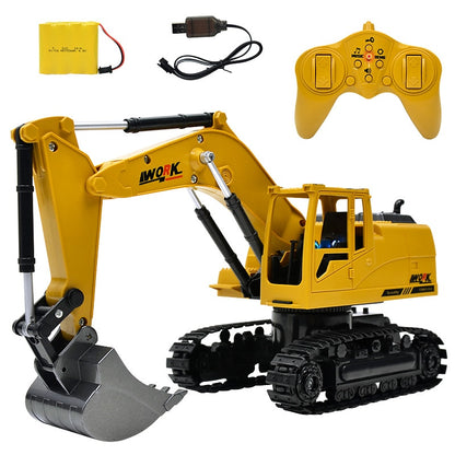 8CH Simulation RC excavator toys with Music and light Children's Boys RC truck toys gifts RC Engineering car tractor brinquedos