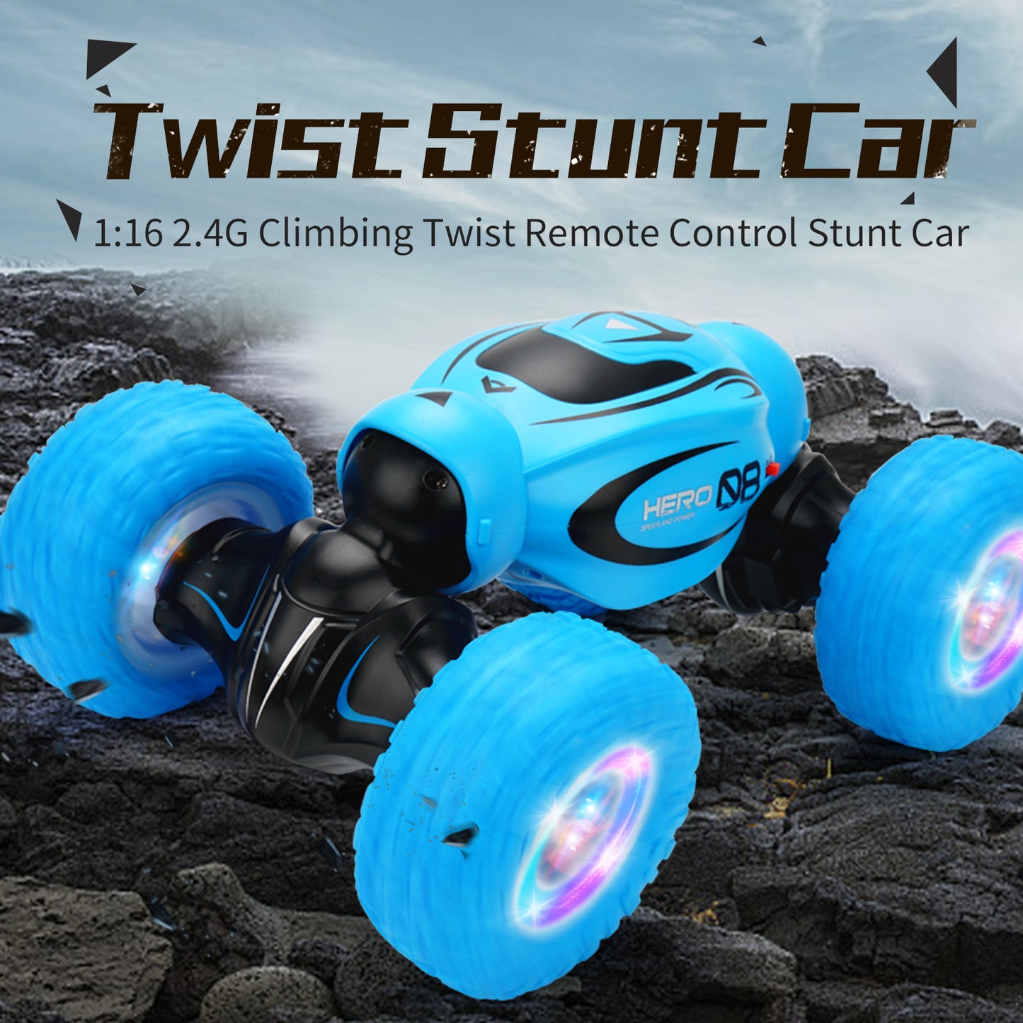 Lighting Twisting Car Dumper Climbing Car Wireless Charging Remote Control Double-Sided Car Boy Toy Car