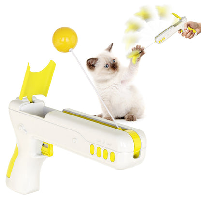 Funny Interactive Cat Toy With Feather&Ball Original Cat Stick Gun for Kittens Puppies Small Dogs Pet Products