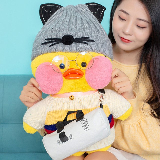 50CM Kawaii LaLafanfan Cafe Duck Plush Toy Cute Animal Duck Soft Stuffed Doll Kids Toys Christmas Birthday Gift for Children