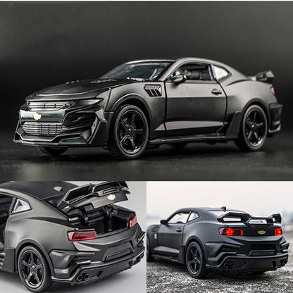 KIDAMI 1:32 Alloy Diecast Car Model Chevrolet Camaro Pull Back Sound Light Kids Toy Car Collection for Children's Gifts машинки