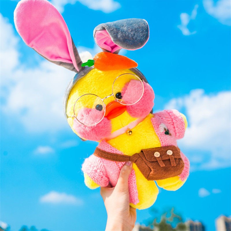 30cm Lalafanfan Kawaii Cafe Mimi Yellow Duck Plush Toy Cute Stuffed Doll Soft Animal Dolls Kids Toys Birthday Gift For Children