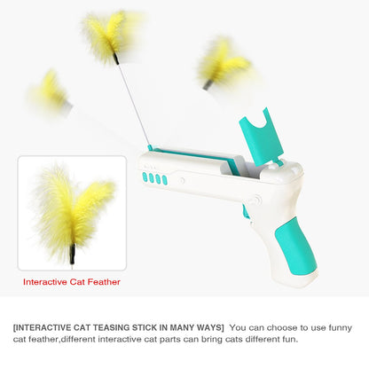 Funny Interactive Cat Toy With Feather&Ball Original Cat Stick Gun for Kittens Puppies Small Dogs Pet Products