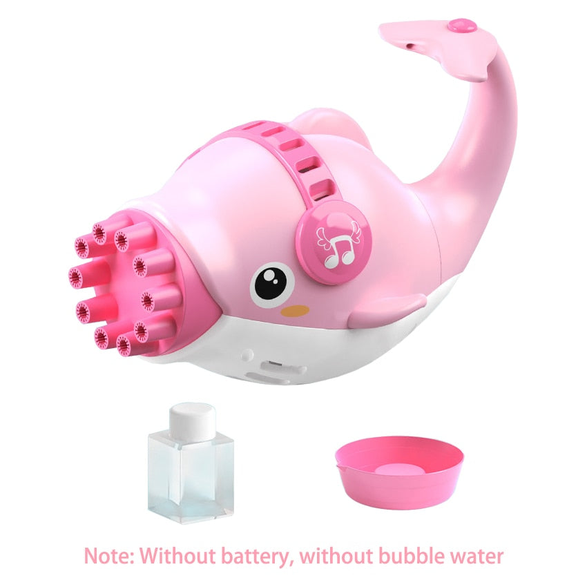 New Magic dolphin Gatling Bubble Gun Automatic Bubble Machine Gun Soap Bubble Blower Outdoor Kids Child Toy for Kids