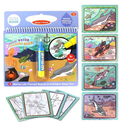 Magic Water Drawing Book Coloring Book Doodle & Magic Pen Painting Drawing Board For Kids Toys