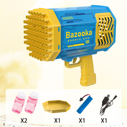 Bazooka 69-Hole Children's Hand-Held Bubble Gun Vibrato Booth Net Red Popular Children's Toy Girl