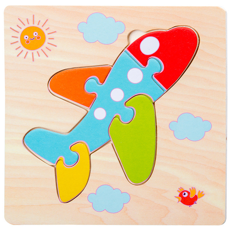 Jigsaw Puzzle Children's Toddler Baby Early Education Puzzle Cartoon Puzzle Color Cognition 0-6 Years Old Toy Puzzle