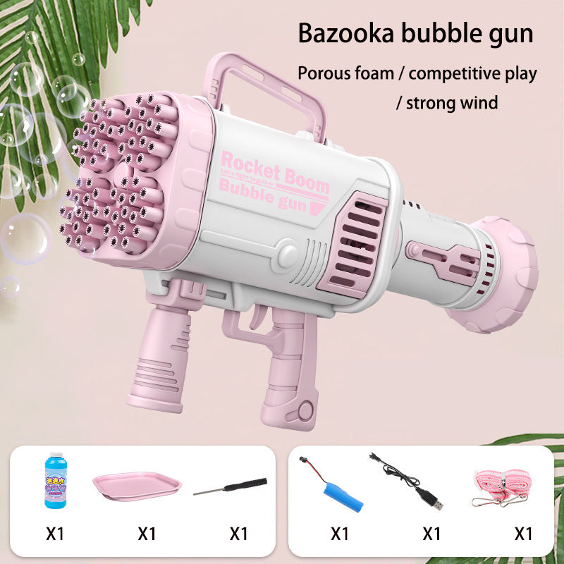 Bazooka 64 Hole Children's Hand Held Bubble Gun Vibrato Booth Net Red Explosion Children's Toy Girl