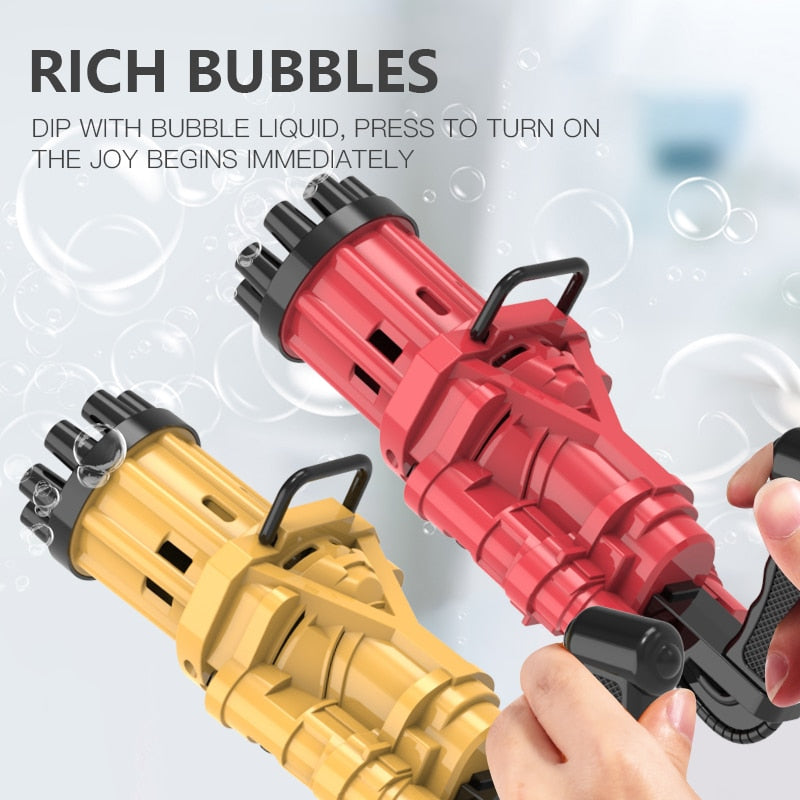 New Magic dolphin Gatling Bubble Gun Automatic Bubble Machine Gun Soap Bubble Blower Outdoor Kids Child Toy for Kids