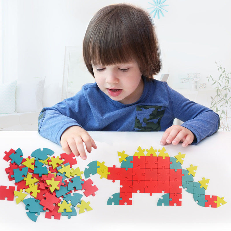 40 Pcs Of Creative Fun Puzzle 0.3 Children's Early Education Puzzle Geometric Shape Number And Letter Variety Puzzle