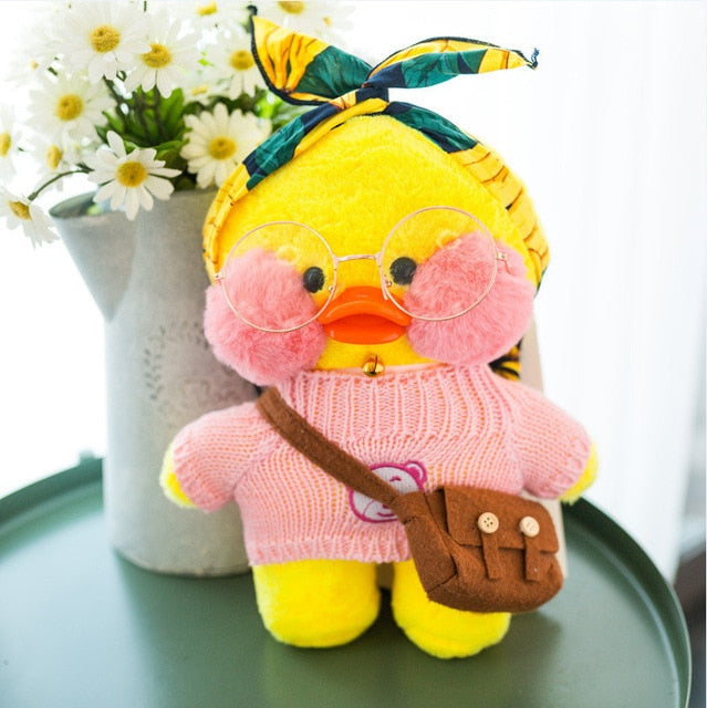 30cm Lalafanfan Kawaii Cafe Mimi Yellow Duck Plush Toy Cute Stuffed Doll Soft Animal Dolls Kids Toys Birthday Gift For Children