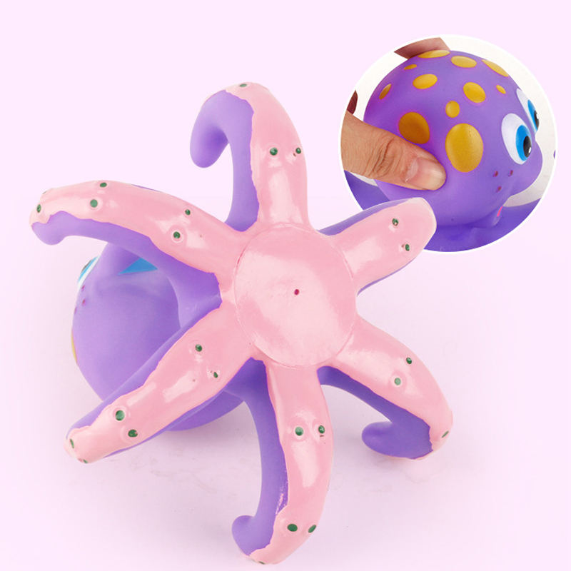 Children's Puzzle Octopus Throwing Circle Small Octopus Squid Bathing and Playing in Water Octopus Pond Glue Toy