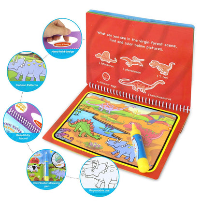 Magic Water Drawing Book Coloring Book Doodle & Magic Pen Painting Drawing Board For Kids Toys