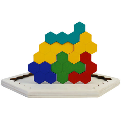 Wooden Toy Puzzle Board Honeycomb Kindergarten Pupils Hands-On Desktop Toy Wooden Puzzle