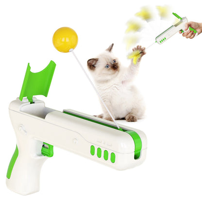 Funny Interactive Cat Toy With Feather&Ball Original Cat Stick Gun for Kittens Puppies Small Dogs Pet Products