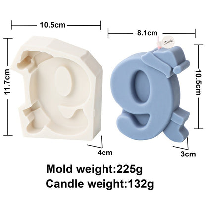 Silicone Fondant Christmas Number Candle Mold 0-9 Santa Claus Christmas Ball Elk Aromatherapy Children Puzzle